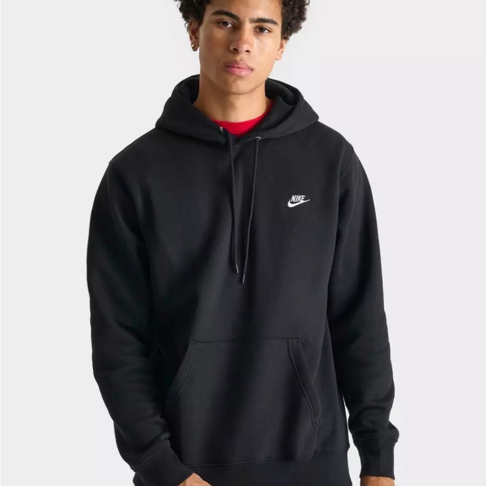 Nike Black Hoodie with White Swoosh